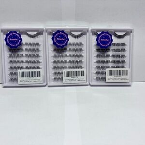 3x Eyelash Clusters - 8 Pairs Per Box- Black